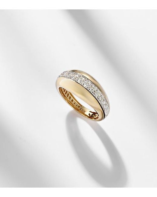 STONE AND STRAND White Pistachio 10Kt Ring With Diamonds