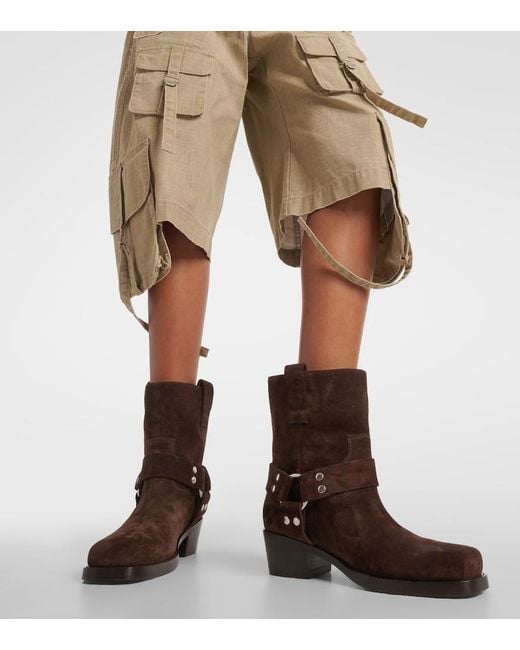 Paris Texas Brown Roxy 45 Suede Biker Boots
