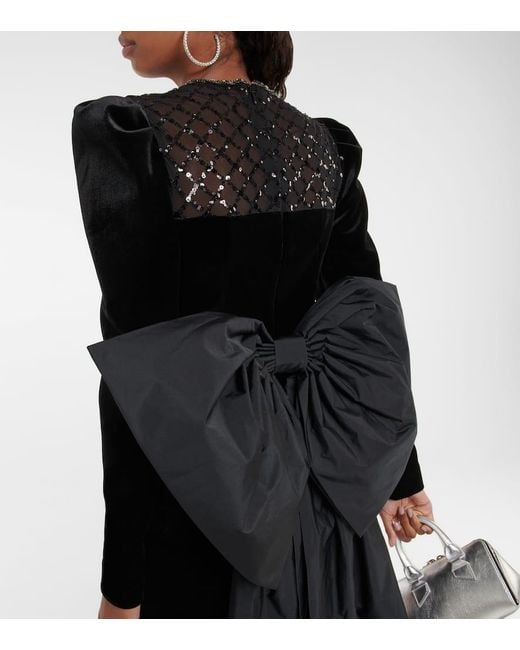 Rebecca Vallance Black Onyx Velvet Minidress