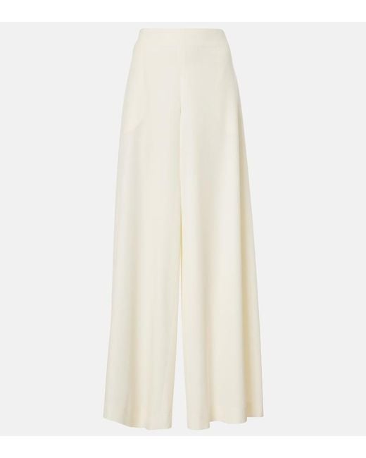The Row White Dela Wool Wide-Leg Pants