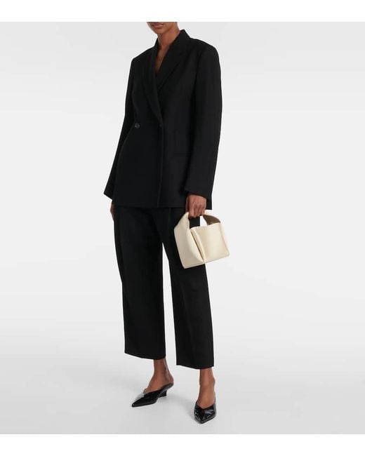 Totême  White Bucket-Bag Petite Aus Satin