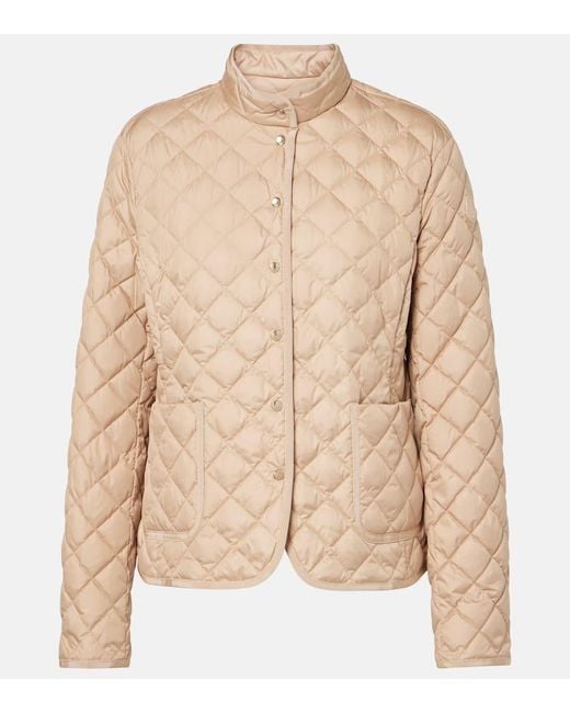 Moncler Epin Quilted Down Jacket in Natural | Lyst