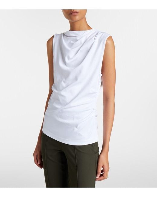 Top De Algodon Drapeado Vince de color White