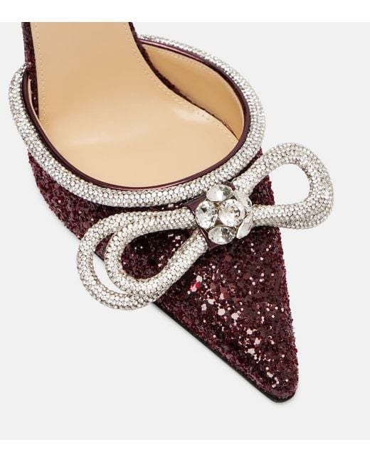 Mach & Mach Metallic Double Bow 110 Embellished Pumps