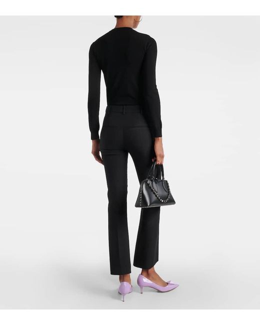 Valentino Black Crepe Couture Mid-rise Straight Pants
