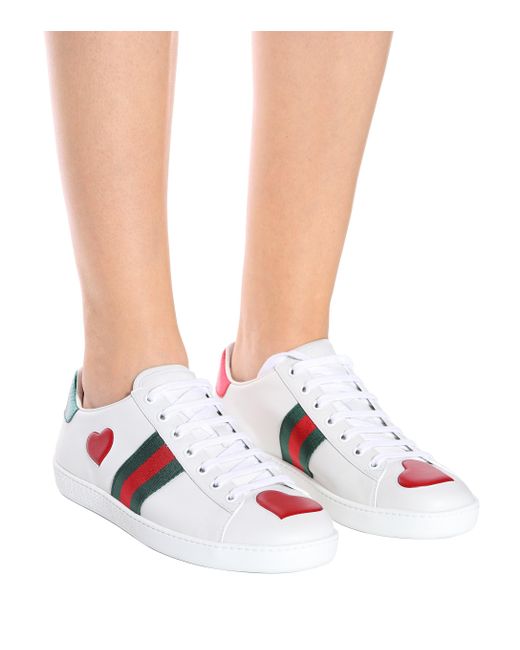 gucci ace embellished leather sneakers
