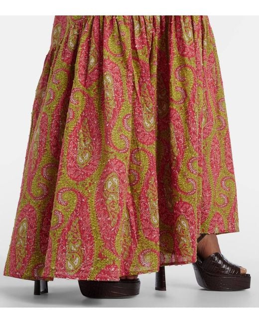 Etro Brown Printed Cotton Maxi Dress