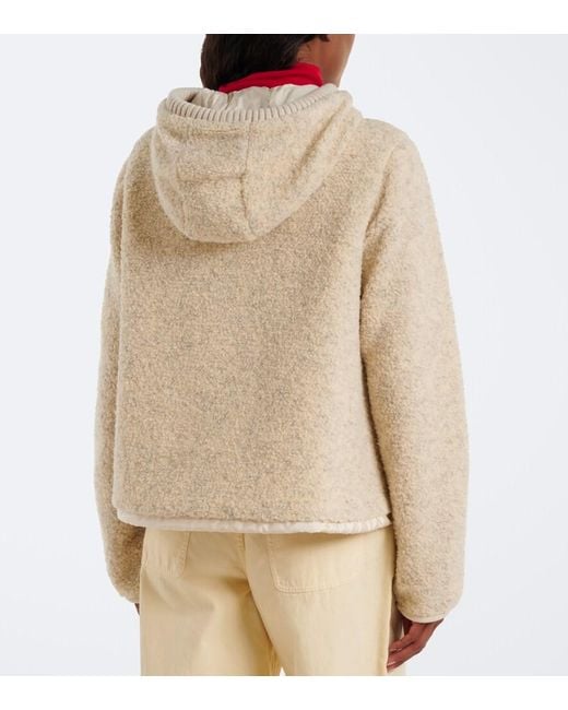 Moncler Natural Hooded Boucle Down Jacket