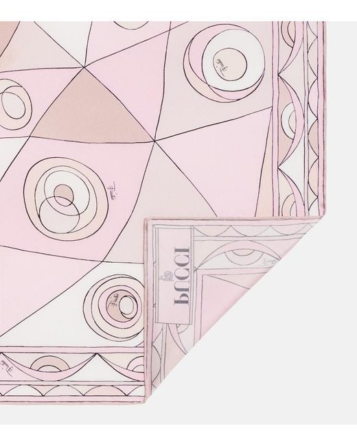 Emilio Pucci Pink Occhi Silk Twill Scarf