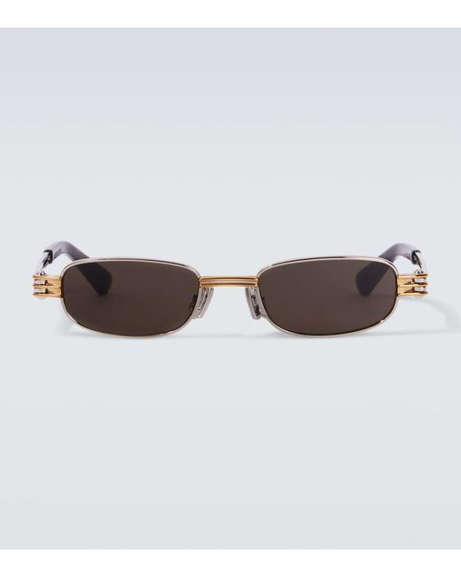 Bottega Veneta Brown Bolt Rectangular Sunglasses for men