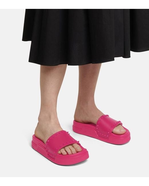 Christian Louboutin Purple Pool Stud Embellished Slides