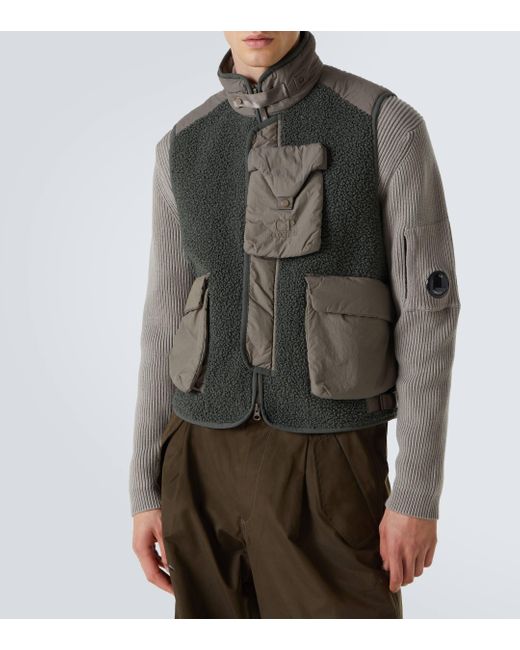 C P Company Green Fleece Vest for men