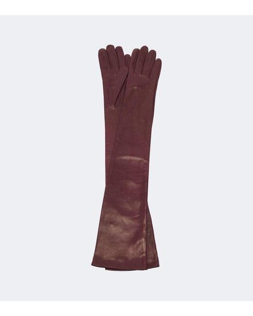 Totême Red Leather Gloves