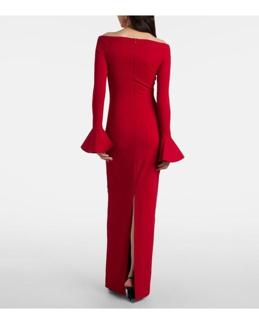 Solace London Red Anica Off-Shoulder Gown