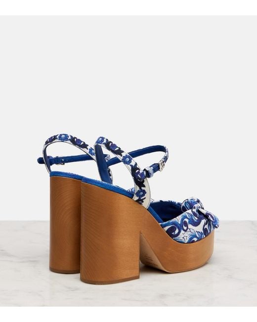 Dolce & Gabbana Blue Platform Sandals