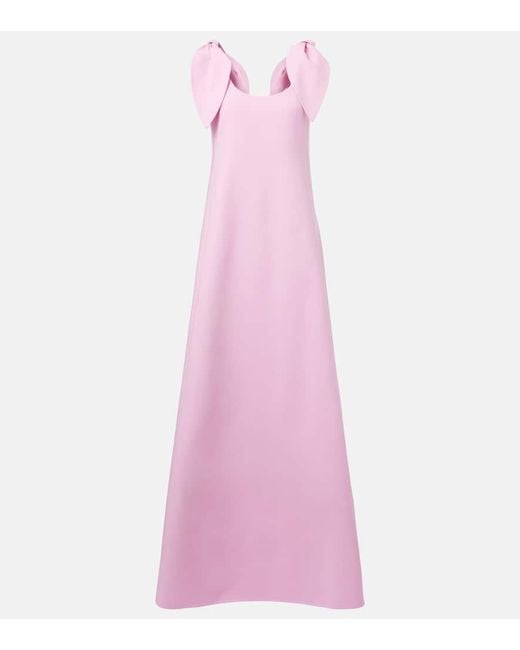 Robe Longue En Laine Melangee Oscar de la Renta en coloris Pink