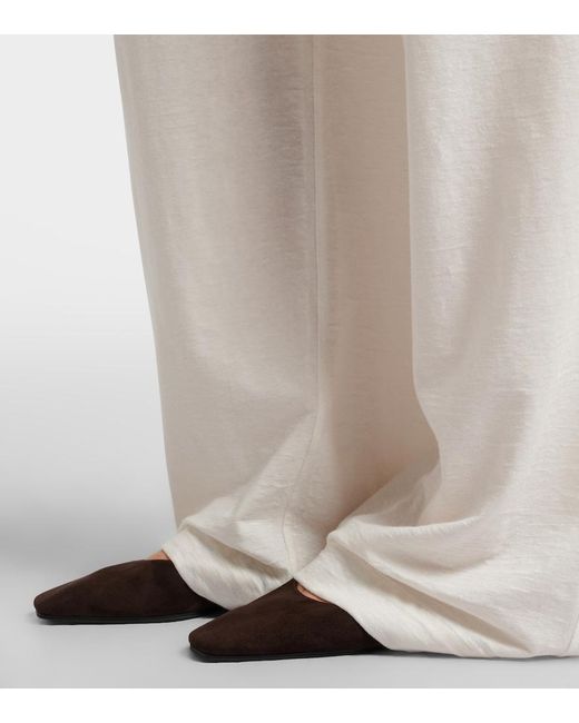 The Row Brown June Suede Mules