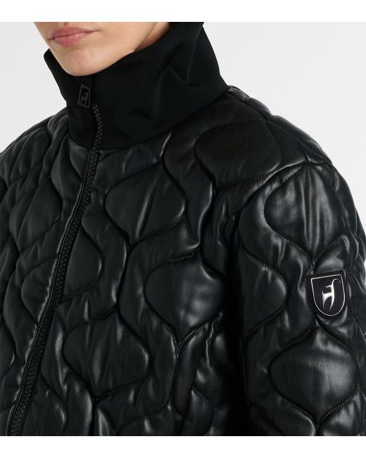 Toni Sailer Black Conni Special Quilted Faux Leather Ski Suit