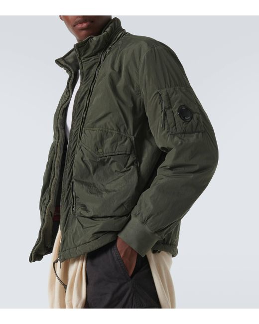 C P Company Green Chrome-R Body Technical Bomber Jacket for men