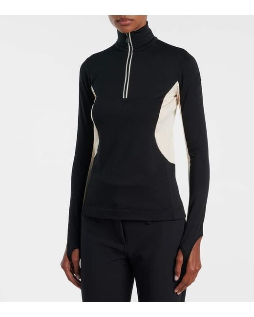 Top De Esqui Con Media Cremallera Moncler de color Black