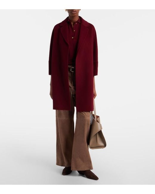 Max Mara Red Wool Wrap Coat