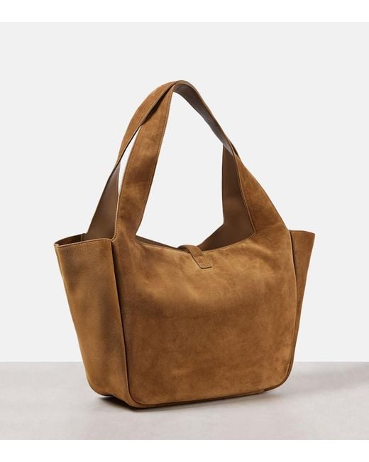 Saint Laurent Brown Le 5 A 7 Bea Suede Tote Bag