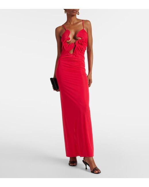 Christopher Esber Red Molded Venus Maxi Dress