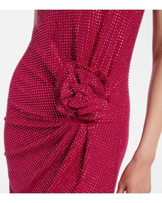 Roland Mouret Floral-Applique Embellished Gathered Maxi Dress