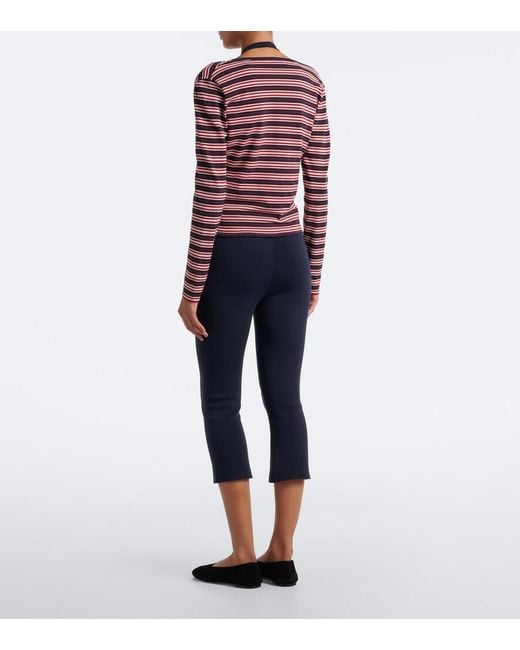 Faithfull The Brand Blue Leandra Cotton-Blend Capri Pants