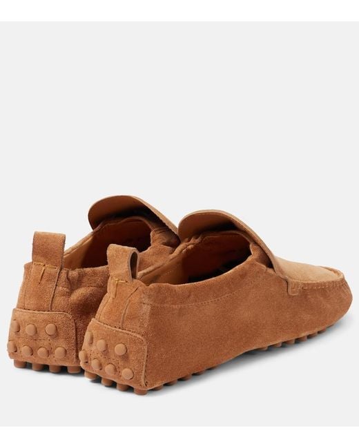 Tod's Brown Gommino Suede Driving Shoes