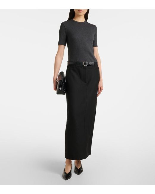 Totême Black Low-Rise Maxi Skirt