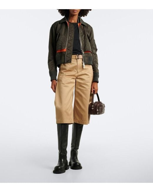 Sacai Black Layered Technical Bomber Jacket