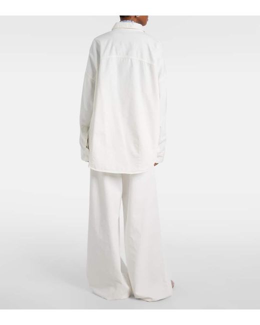 Dries Van Noten White Oversize-Jeanshemd