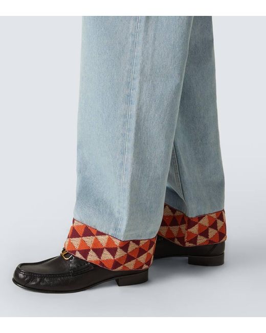 Valentino Wide-Leg Jeans Mit Jacquard in Blue für Herren