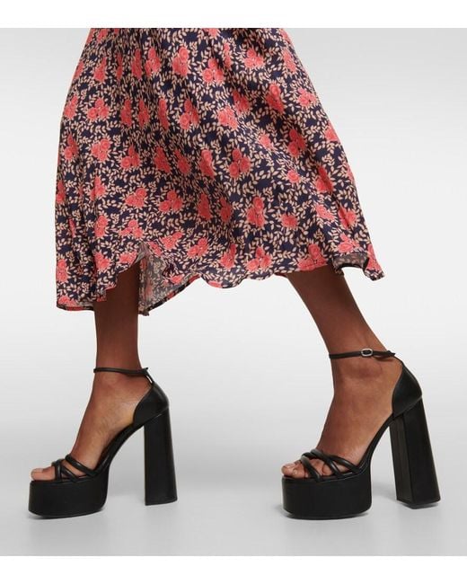 Rixo Red Petra Floral Keyhole Maxi Dress