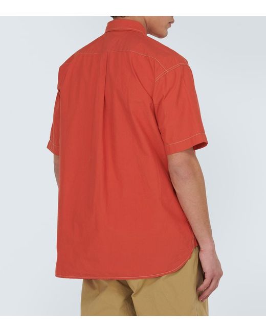 And Wander Orange Cotton-Blend Shirt for men