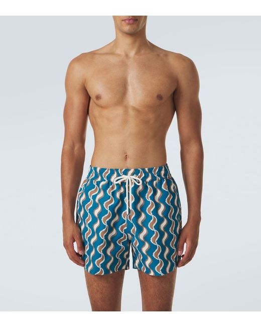 Frescobol Carioca Blue Rio Printed Swim Trunks for men