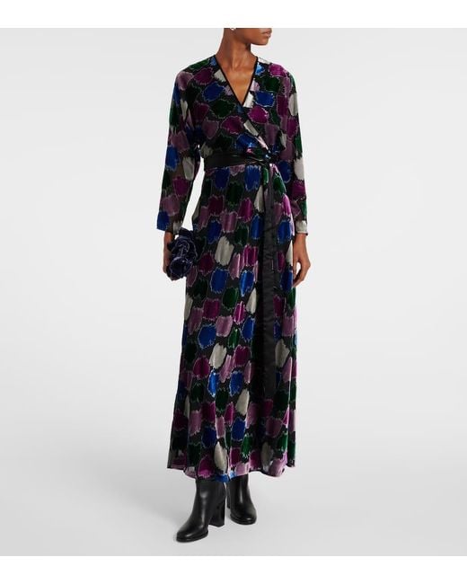 Diane von Furstenberg Blue Bedrucktes Midikleid Babette