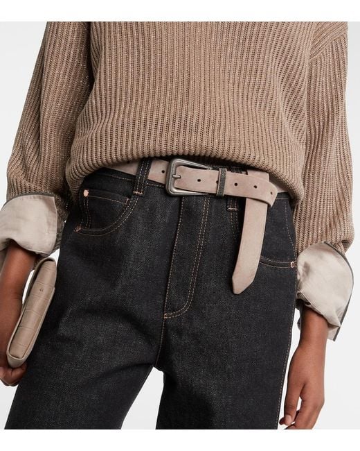 Brunello Cucinelli Brown Suede Belt