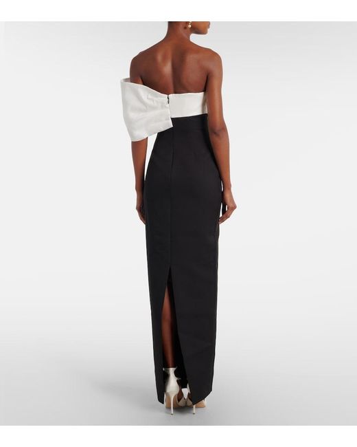 Rachel Gilbert Black Kace Bow-Detail Gown