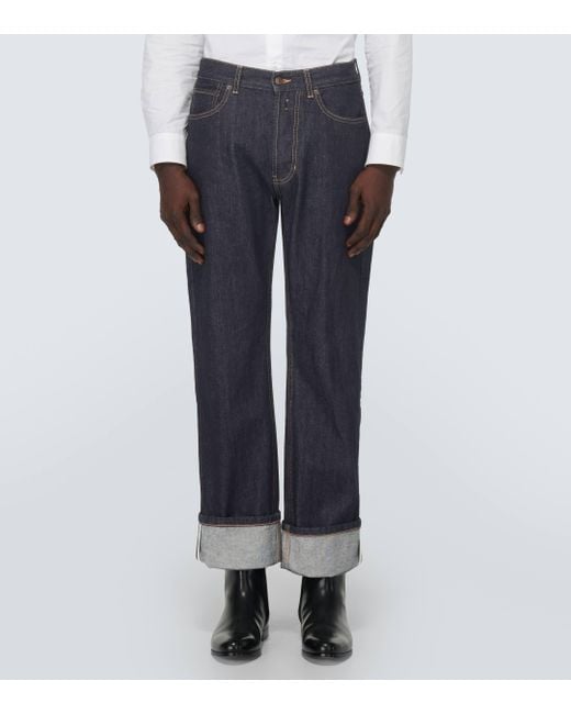 Alexander McQueen Blue Low-rise Straight Jeans for men