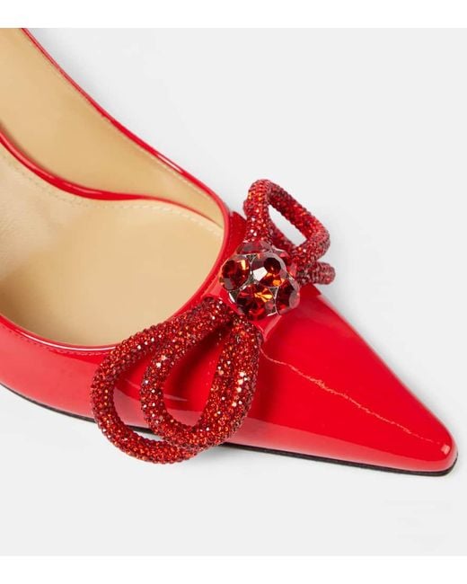 Escarpins 85 En Cuir Verni Mach & Mach en coloris Red