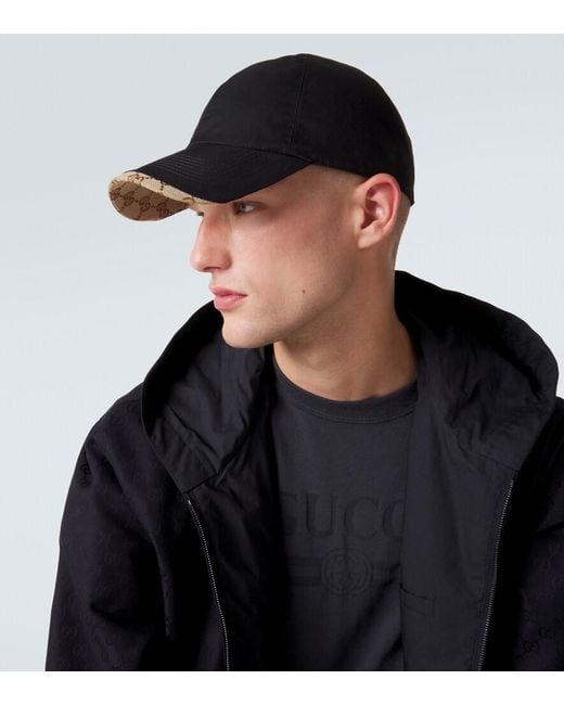 Gucci Black Gg Canvas Cotton-Blend Baseball Cap for men