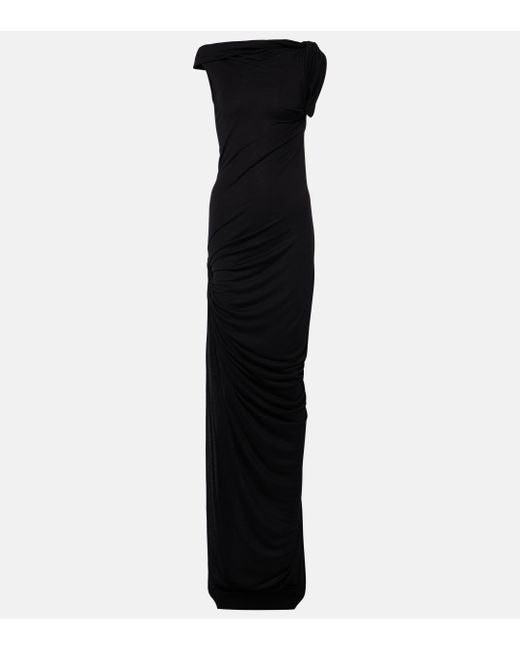 Robe longue Lilies asymetrique Rick Owens en coloris Black