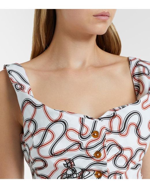 Vivienne Westwood White Monday Printed Cotton Top