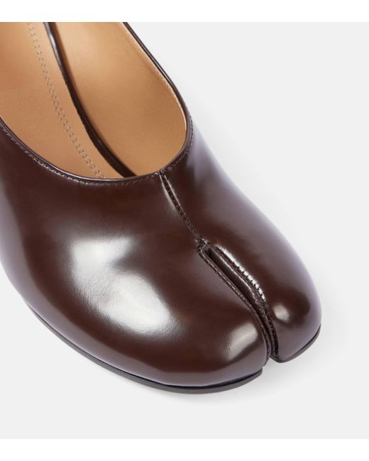 Maison Margiela Brown Tabi Leather Mary Jane Pumps