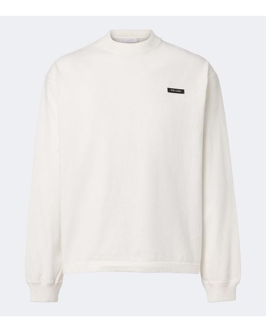 Prada White Cotton Jersey T-Shirt for men