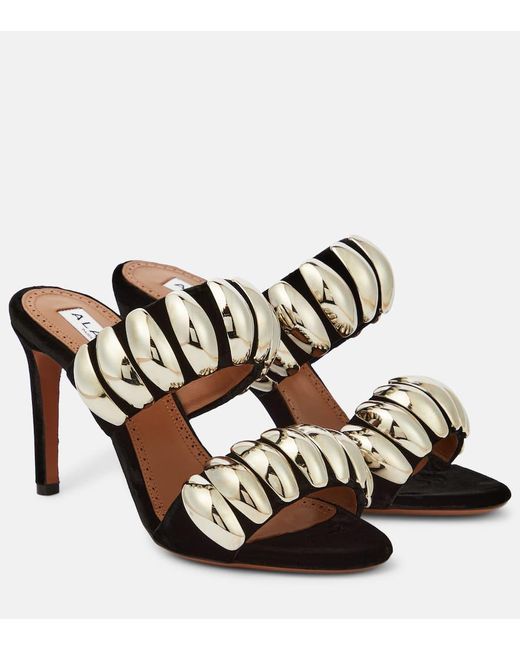 Mules Tribale De Ante Adornados Alaïa de color Black