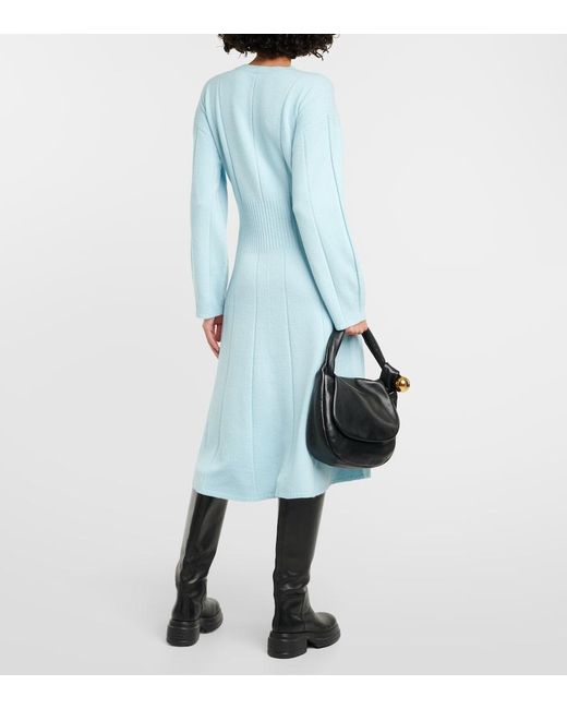 Joseph Blue Wool-Blend Sweater Dress
