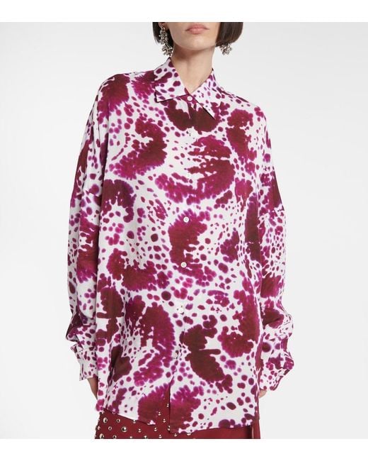Dries Van Noten Red Oversized Shirt